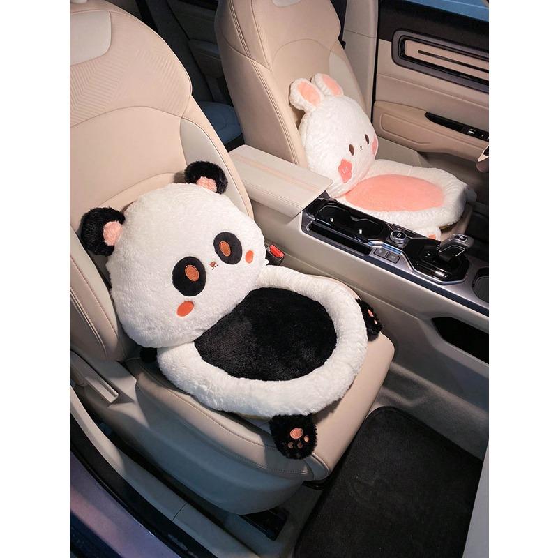 Cozy Up Your Car with 1pc Cute Ladies' Winter Car Seat Cushion Plush, Heated, Neck Pillow and Lumbar Support Keeping You Warm During Winter Drives