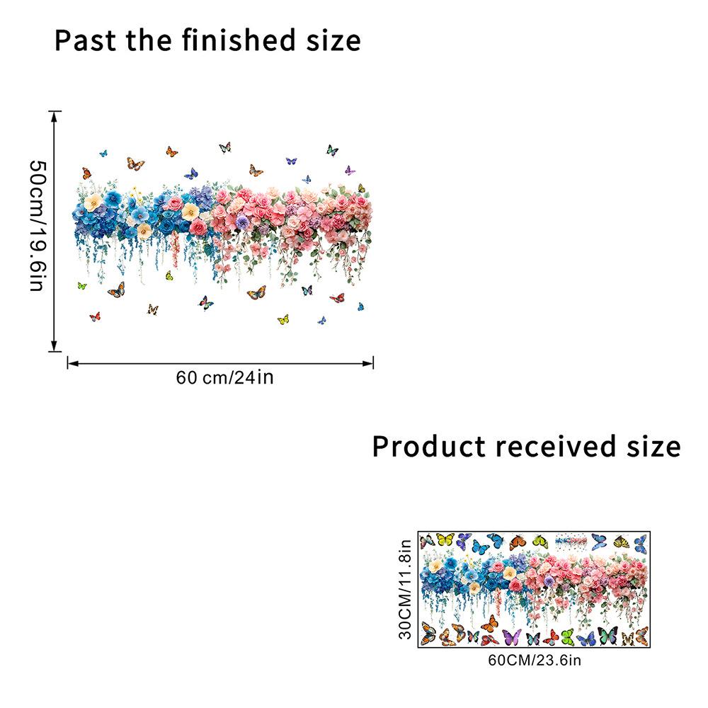Двусторонняя красочная наклейка на стену с изображением бабочек и цветов, электростатическая паста, паста для оконного стекла, видимая декоративная наклейка на стену