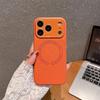 Магнитный чехол с текстурой кожи личи для iPhone 17 Pro Max с большим окном