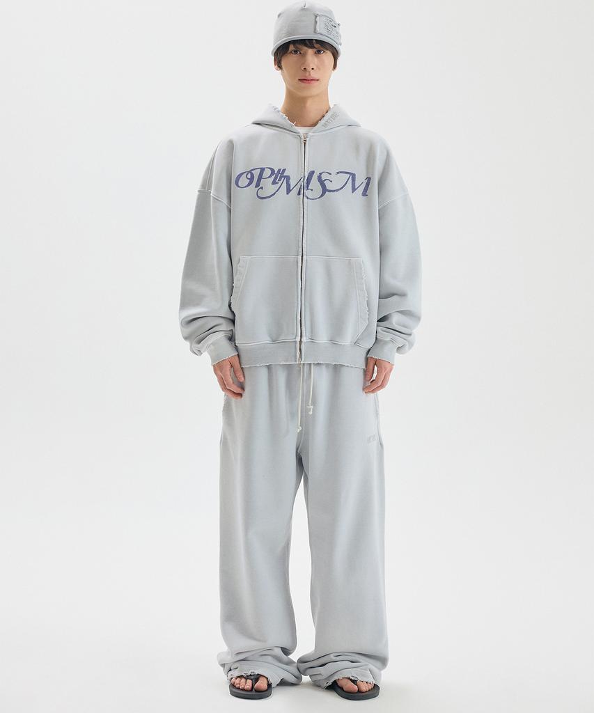 Matile Vtg Прямые спортивные штаны с эффектом потертости / Светло-серый