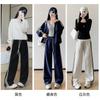 Side Striped Sweatpants Women's Autumn and Winter New High-waisted Loose Straight Casual Pants Slim Wide-leg Pants