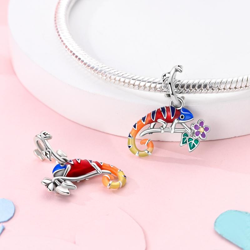 Anniversary Copper Dinosaur Chameleon Dragon Charms Beads Fit Bracelet Bead Jewelry Making Fine Jewelry Gift