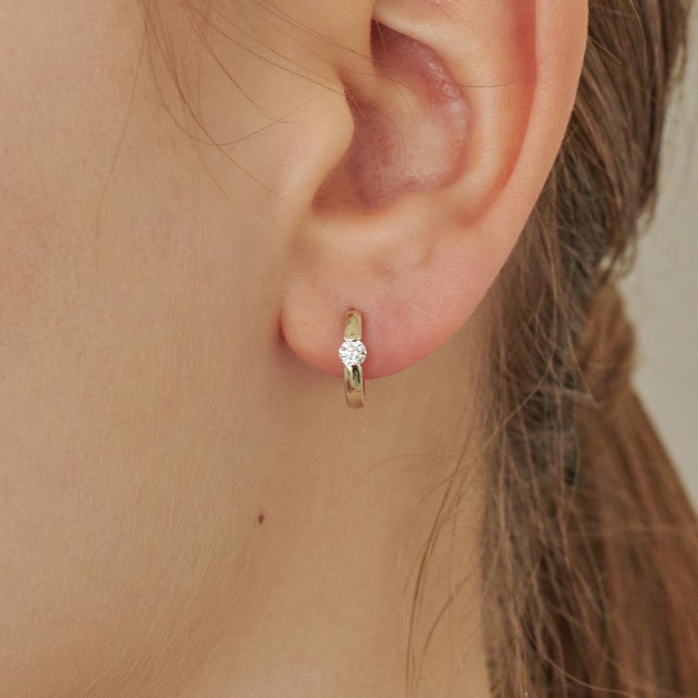 Loveenb [14K Gold] Essential 0.1 Carat Lab Diamond Ring Earrings