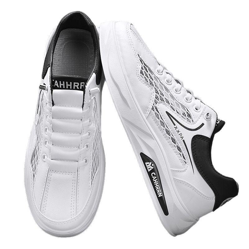 Маленькие белые туфли Мужские Дышащие Спортивные и Повседневные Дизайнерские Кеды на Толстой Подошве для Увеличения Роста Мужская Обувь Модная Обувь