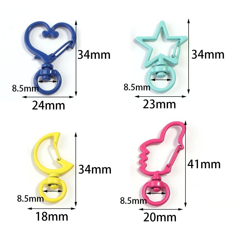 Цветной брелок-карабин из сплава: Аксессуары для браслетов «Сделай сам» в виде сердца, луны и звезды