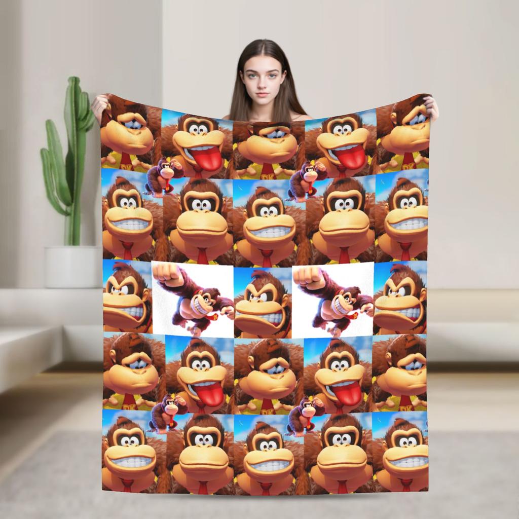 Donkey Kong Game Blankets Flannel Awesome Warm Throw Blanket for Bedspread Summer
