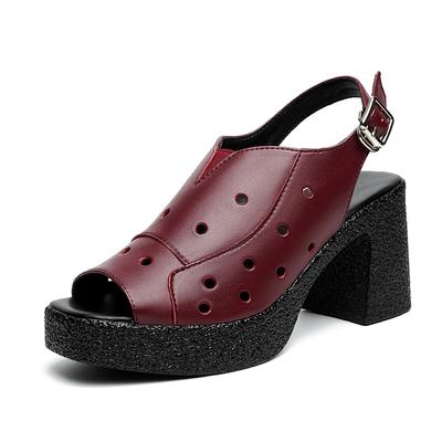 Модные женские босоножки на высоком каблуке AIYUQI из натуральной кожи 2025 Новые летние женские босоножки на платформе Босоножки с открытым носком для женщин