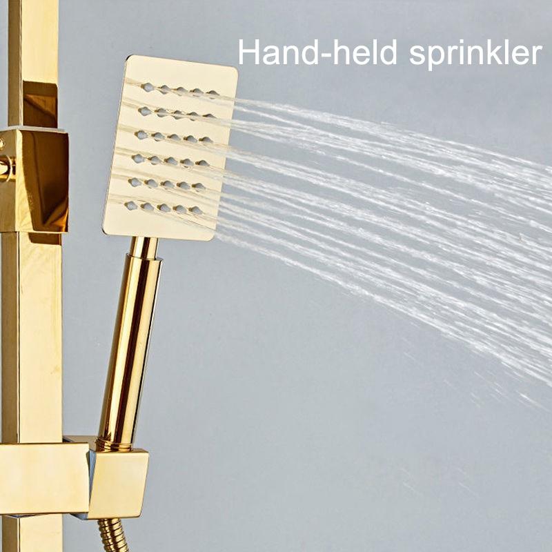 Роскошный золотой душевой набор 4 в 1 с распылителем, смеситель для ванной комнаты, смеситель для холодной и горячей воды, душ из нержавеющей стали