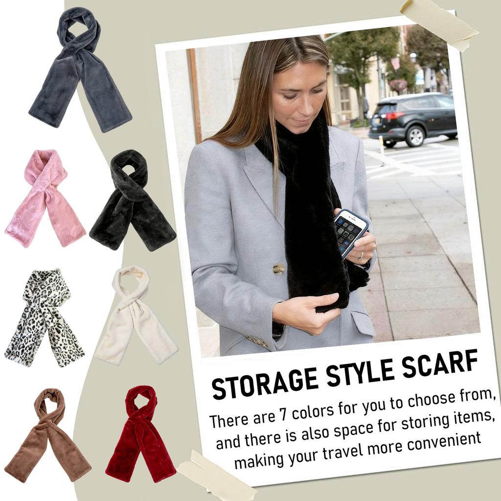Faux Scarf With A Hidden Zippered Pocket For Storing Your Phone And Valuables.