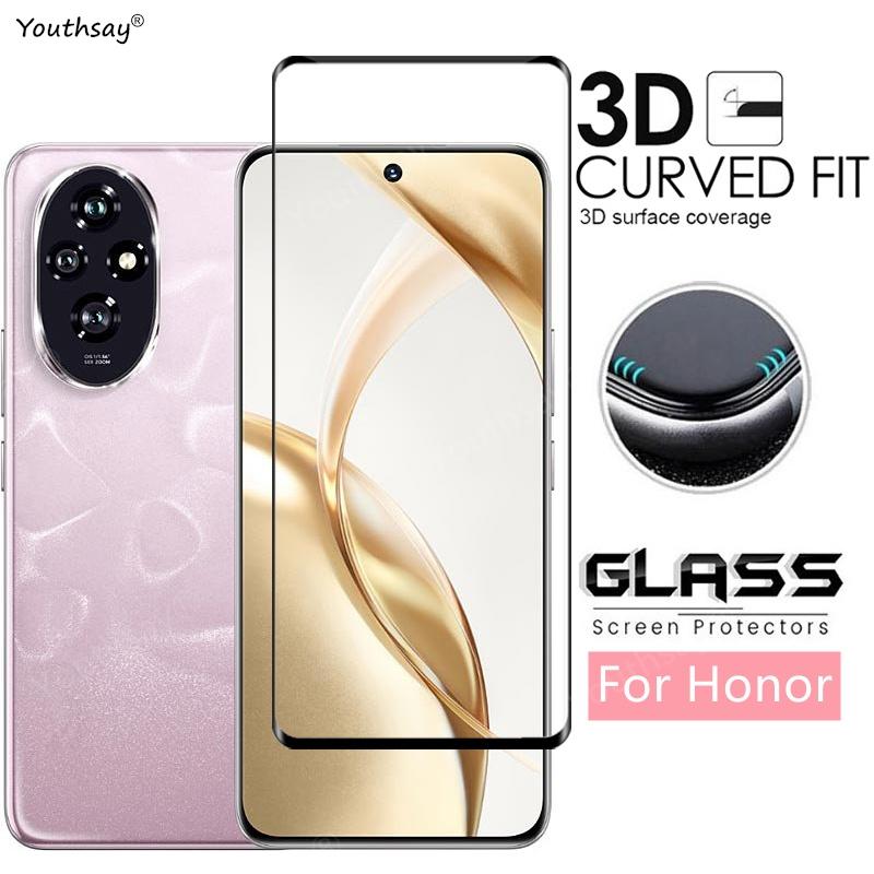 Стекло на весь экран для Honor 200 Защитное стекло для экрана Honor 200 Закаленное стекло 3D Защитная пленка для телефона для Honor 200
