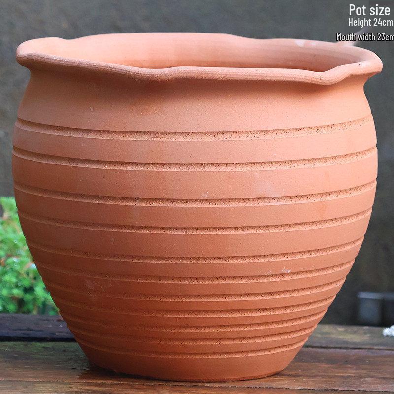 Large Retro Handmade Ceramic Flower Pot for Bougainvillea and Bird of Paradise