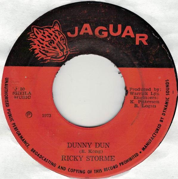 7-дюймовая пластинка RICKY STORM Dunny Dun J80 Jaguar 1973 Ямайка Регги Ска Даб Б/у