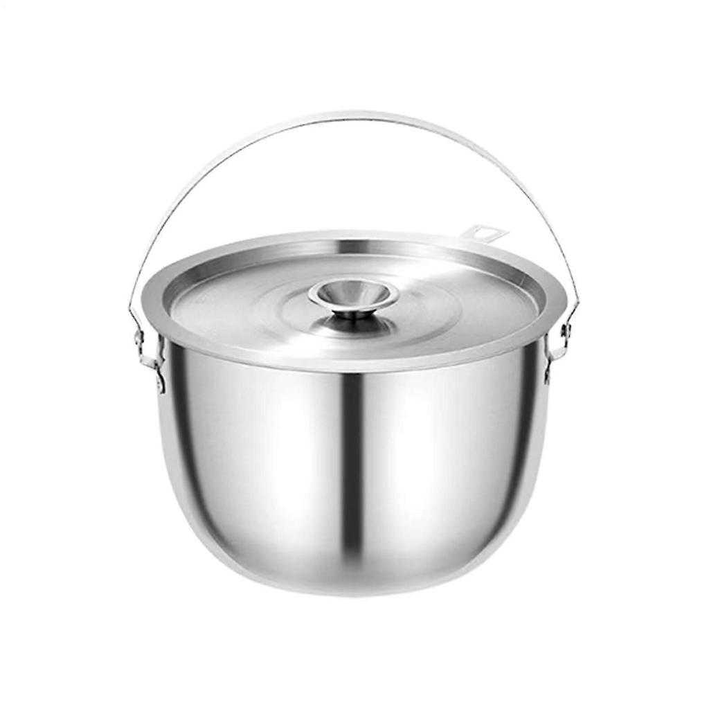 Large Stainless Steel Camping Pot with Lid, Camping Cookware for Hiking, Backpacking and Outdoor Cooking