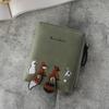 New Leather Wallet Women's Cartoon Cat Cute Fox Raccoon Short Wallets Girl's Credit Card Holder Hasp Zipper Coin Purse