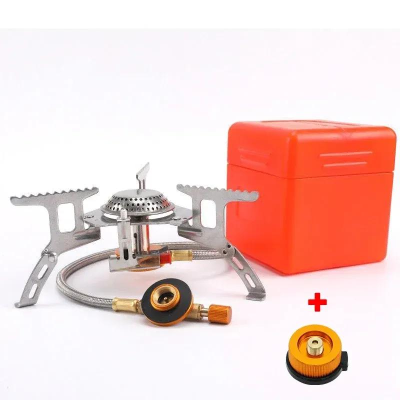 Stove Burner Aluminum Alloy Portable Camping Gas Stove Folding Stove with Convenient Piezo Ignition for Outdoor Camping Travel