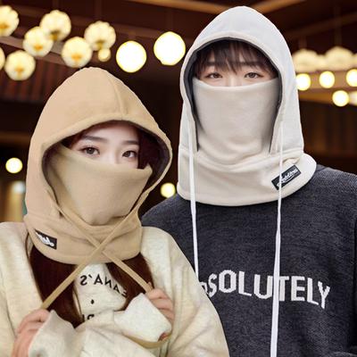 Ветрозащитная шапка для мужчин Новая зимняя интегрированная шапка-шарф для улицы для велоспорта Защита ушей Теплая хлопковая шапка Защита от холода Плюс бархатная шапка-лиф