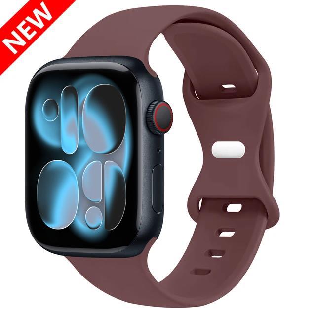 Спортивный силиконовый ремешок для Apple Watch Bands 40мм 44мм 46мм 45мм 41мм 49 42мм Correa Браслет iWatch серия 10 11 9 8 7 ultra 3 SE