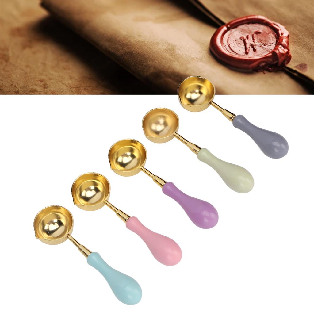 5 шт. ложка для воска деревянная медная современная элегантная носимая плавильная ремесленная ложка для воска для упаковки