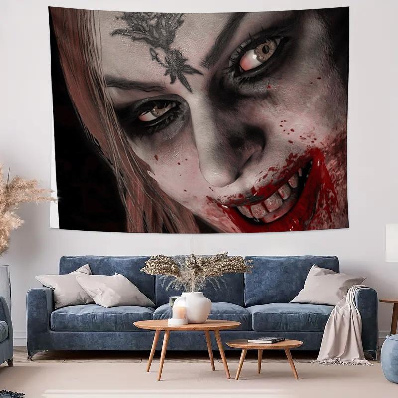 Horror Style Decorative Wall Hanging Witch Theme Tapestry with Detailed Design