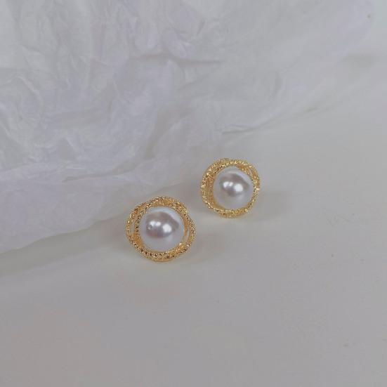 1 пара серег-гвоздиков из искусственного жемчуга, без содержания никеля, приятные для кожи, сверкающие серьги-пусеты, свадебные украшения, аксессуары