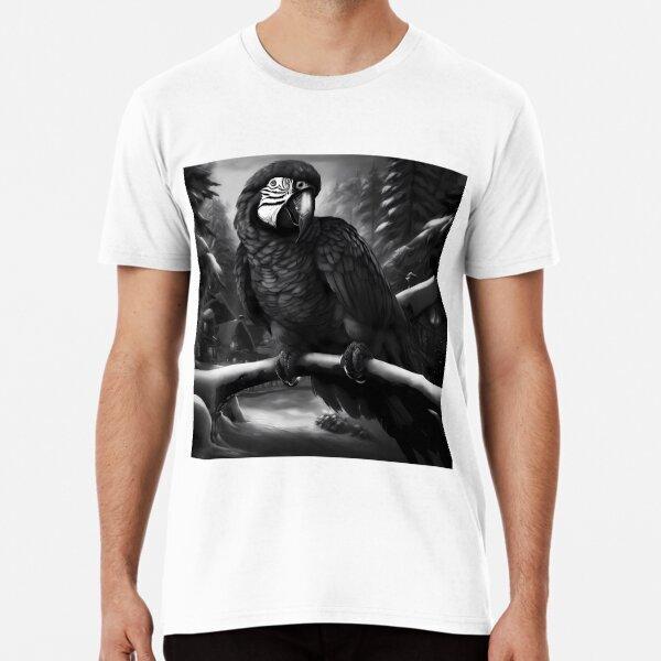 Winter Parrot in Monochrome T-Shirt Size S to 5XL