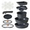 CAROTE 11-Piece Frying Pan Set, Induction and Gas Compatible, Free of Harmful Substances Like PFOA, 5-Layer Design, Omelet Pan Set, Divided Frying Pan