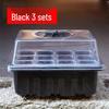 Three-Piece Succulent Seedling Tray Set: 12-Hole Plastic Box with Lid for Moisture and Temperature Control