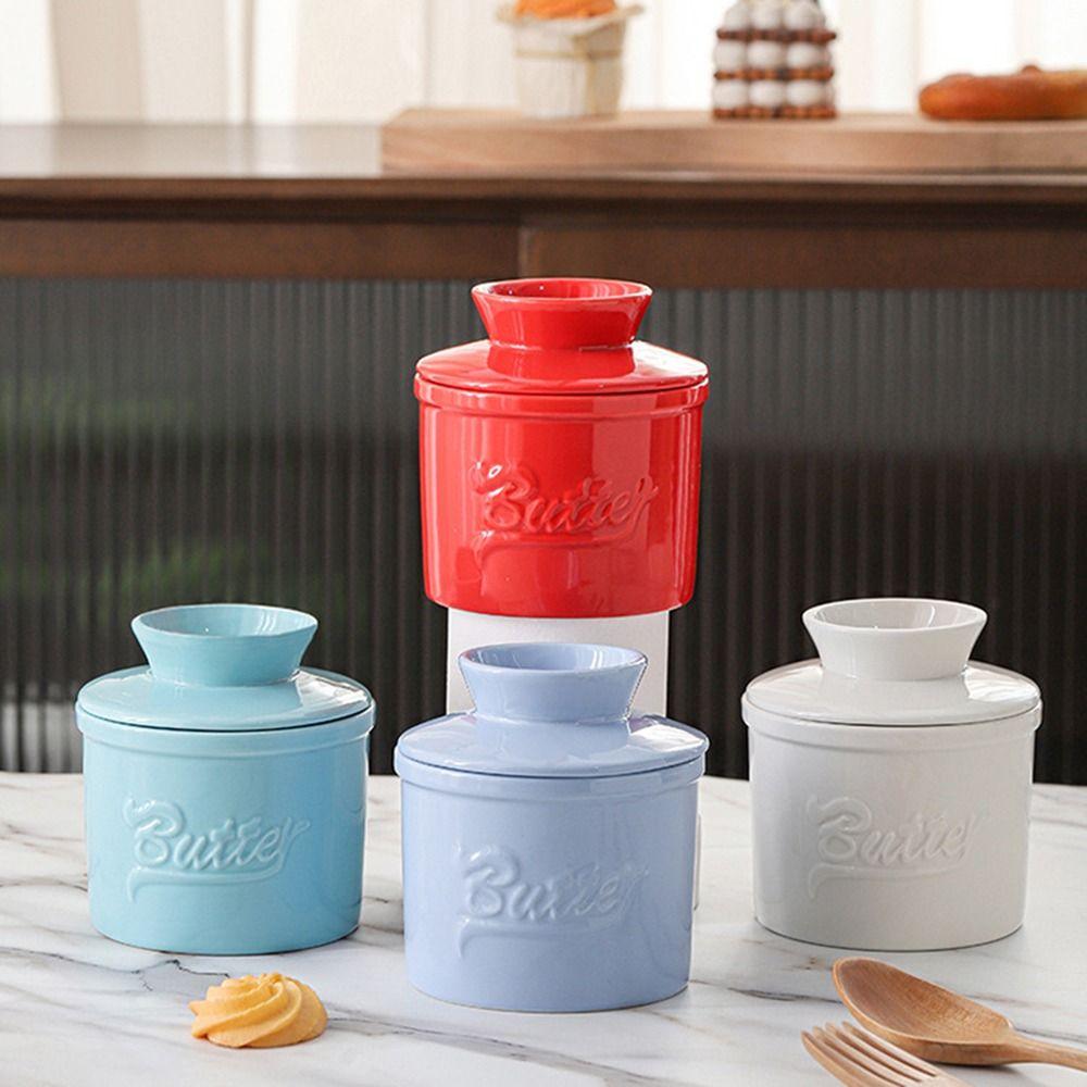 Keep Fresh Ceramic Butter Dish Glossy Finish Butter Keeper Easy To Clean Butter Holder Home