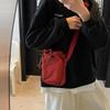 Mini Canvas Bag Women's Simple Casual Lightweight Mobile Phone Small Square Bag Drawstring Bundle One Shoulder Crossbody Bag KTB