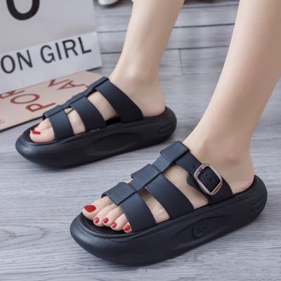 Новые летние женские босоножки на платформе, нескользящие, на толстой танкетке, мягкие пляжные тапочки для женщин