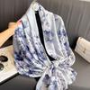 180*90CM Fashion Dustproof Big Bandanna Popular Satin Finish Silk Shawls Scarves Luxury Print Sunscreen Beach Towel