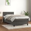 3141288 vidaXL Divan Bed with Mattress Dark Grey 100x200 Cm