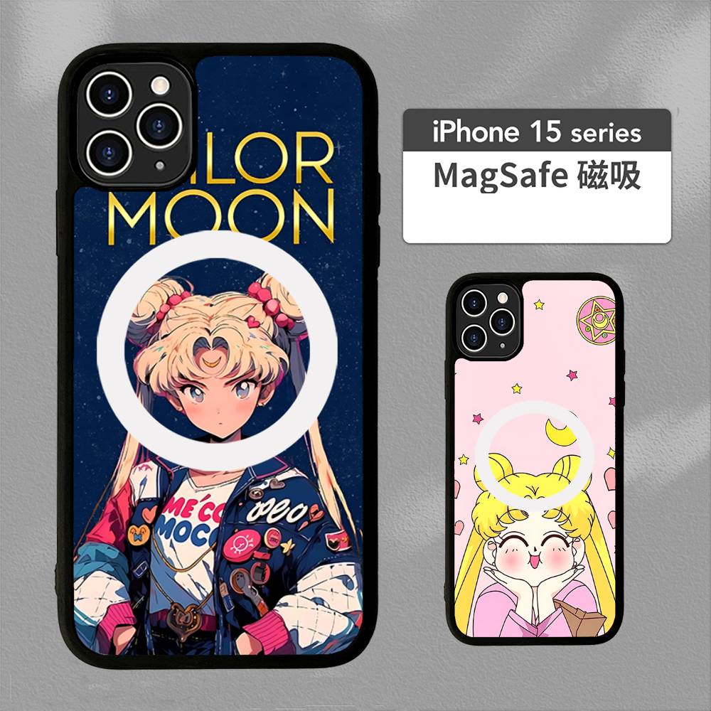 Чехол для телефона с магнитом в стиле аниме S-Sailors Moon Для IPhone 16 15 14 13 12 11 17 Pro Max Plus Крышка для беспроводной зарядки