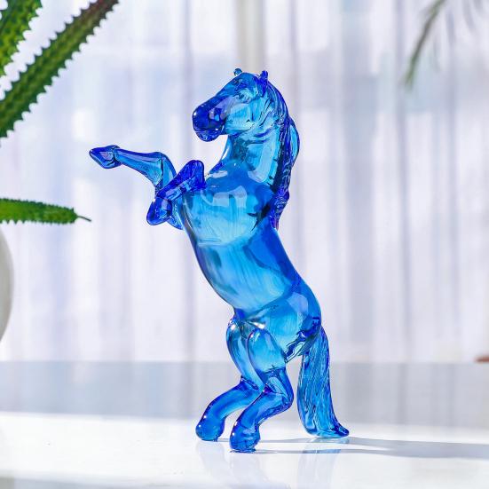 Маленькая прозрачная статуэтка лошади из искусственного хрусталя, коллекционная скульптура животного для декора гостиной, дома, офиса, стола