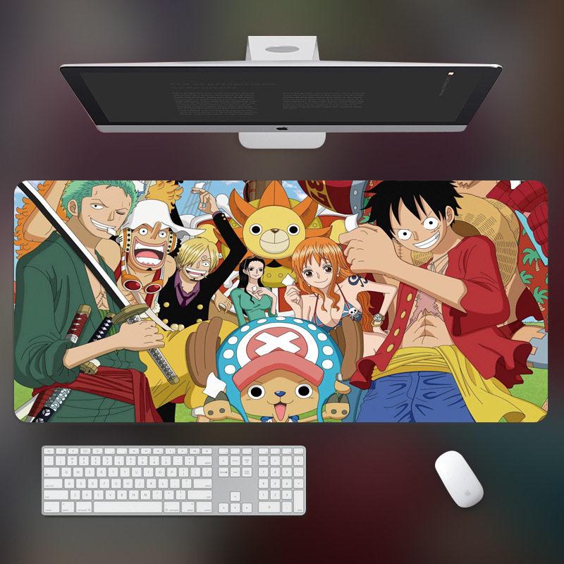 High Definition ONE PIECE Leather Mouse Pad Large Office Computer Desk Pad Non-slip Computer Keyboard Pad Animation Peripheral