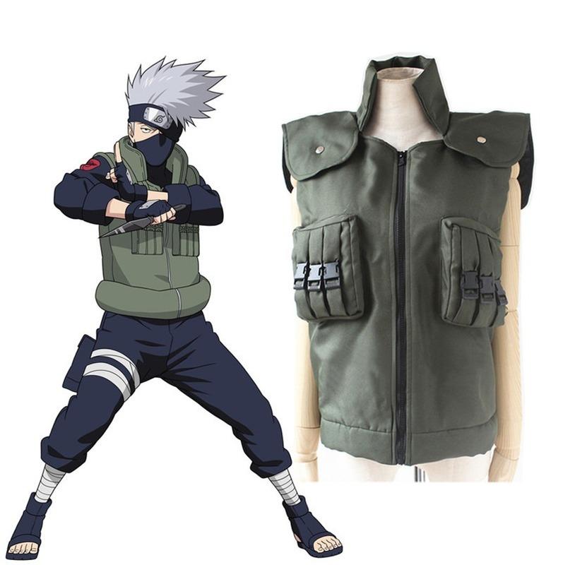 Japanese Anime Cartoon Cosplay Costumes Hatake Kakashi Full Set Green Ninja Unisex Vest Garment