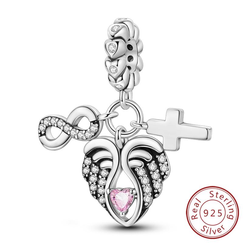 Медные Шармы Бусины Глаз Дьявола Крест Ангел Шармы Подходят для Оригинальных Браслетов-Шармов Подвески Изысканное Изготовление Ювелирных Изделий Своими Руками Для Женщин