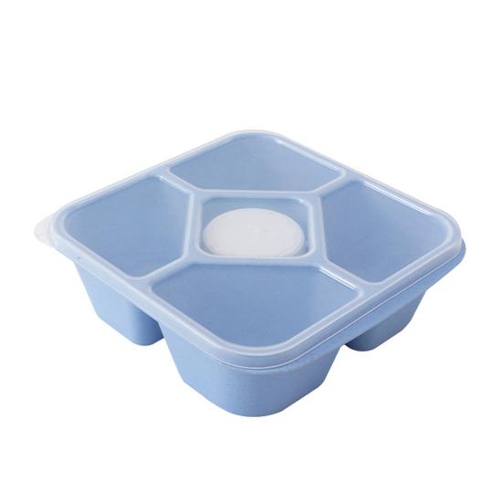 Большой контейнер для закусок с крышкой, поднос для сервировки с 5 отделениями, встроенные контейнеры для соусов, контейнер для хранения закусок без содержания бисфенола А, фруктов и орехов