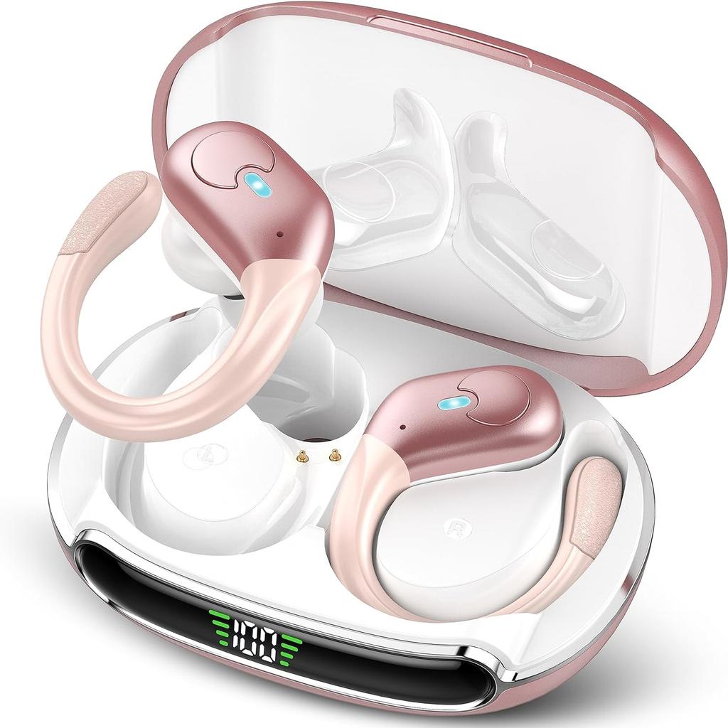 BX30 Bluetooth 5.4 Earphones IPX7 Waterproof Wireless Headphones with ENC Noise Cancelling Mic Deep Bass For Sports Workout Gym