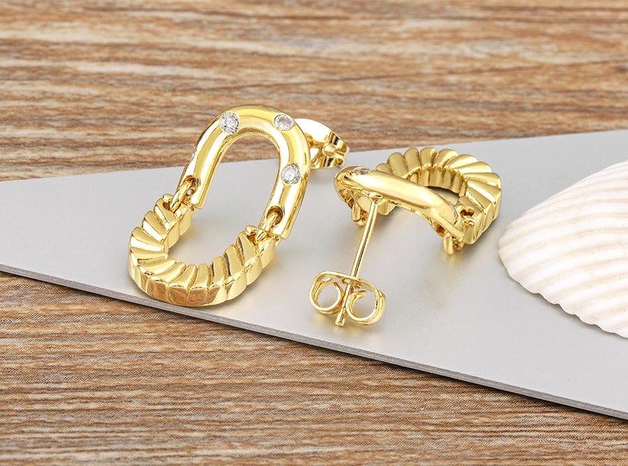 Nidin High Quality Rock Accessories Hoop Earrings Cool Hip Hop Style for Women Zircon Ear Jewelry Punk Korean Fashion Party Gift