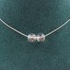 Stones and Minerals. Necklace 2 Beads Quartz 8 Mm Stainless Steel Chain Necklace Women, Men. Customizable Size.