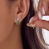 Cute Snowman Imitation Pearl Stud Earrings For Women Gold Color Bowknot Zircon Elk Xmas Tree Earring Holiday Party Jewelry Gift