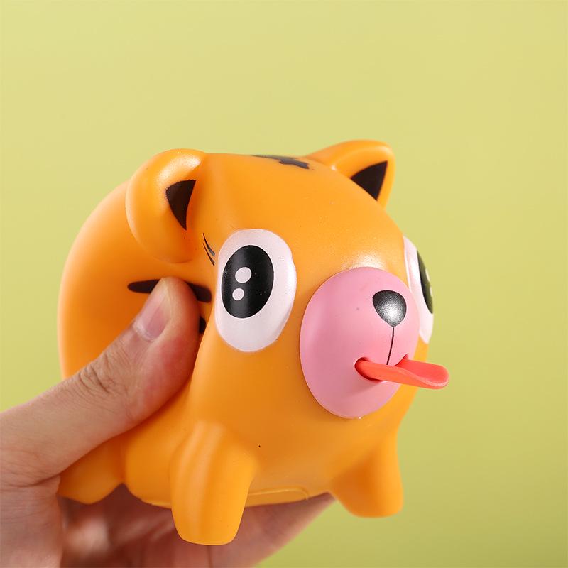 Cartoon Pig Squeeze Toy with Tongue-Out Sound