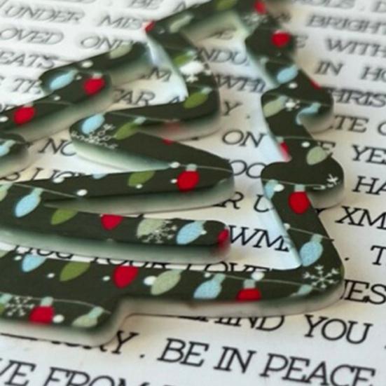 1/3Pcs Christmas Tree Bookmark with Card Tree Shape Acrylic Book Page Marker Clip Decoration