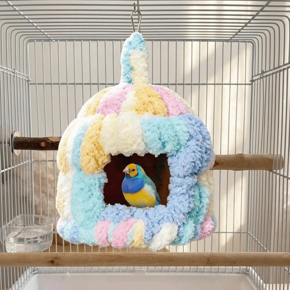 Cozy Parrot Warm Nest Plush Bird Sleeping Nest Hanging Parrot House Cage Accessories
