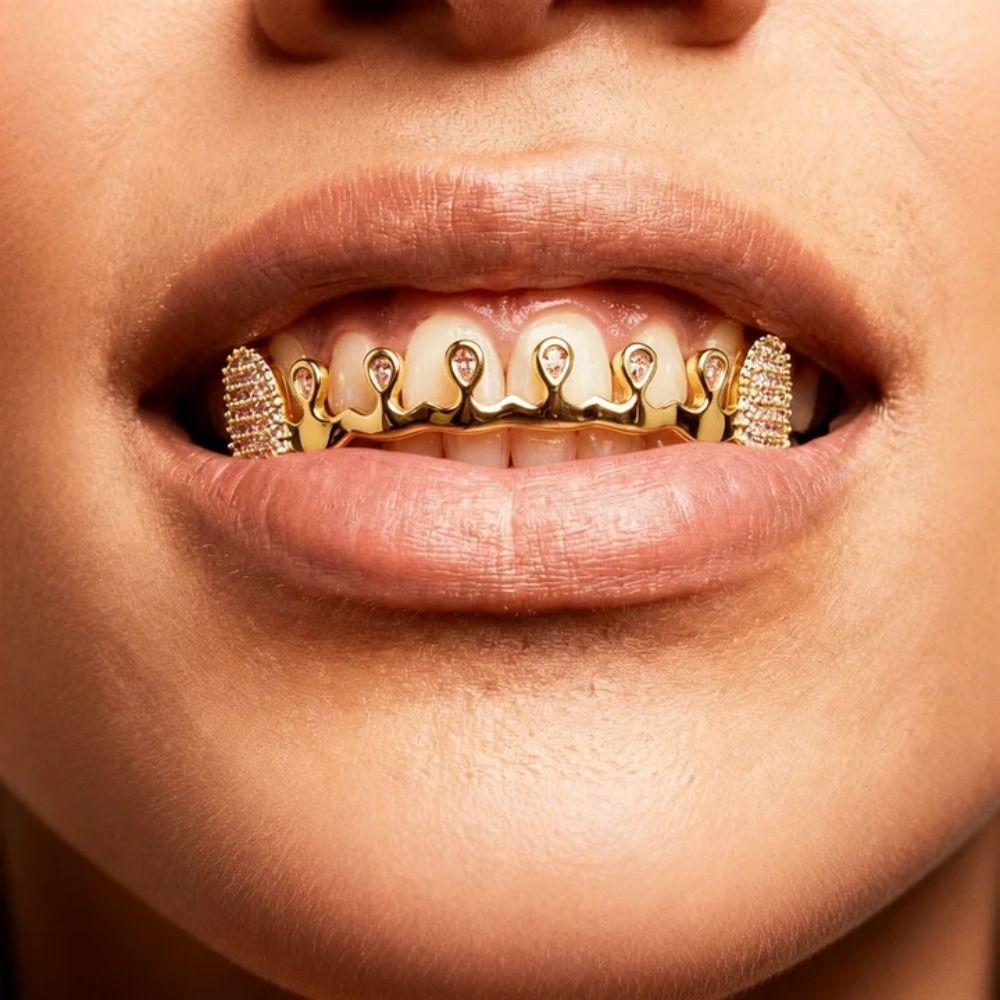Removable Rhinestone Tooth Caps Punk Charm Teeth Grillz Gift Hiphop Teeth Grillz  Dental Crown
