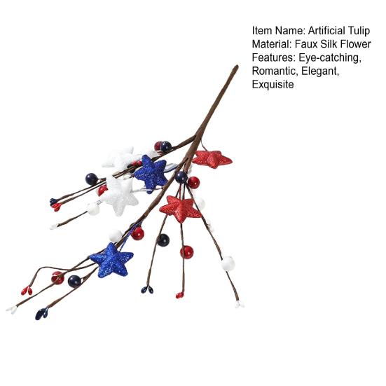 Искусственный стебель цветка тюльпана, ягодные пики в форме сердца для Дня святого Валентина, годовщины, цветочных букетов, свадьбы, домашнего декора