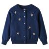 Spring and Autumn Hand-embroidered Flower Children's Sweater Cardigan Jacket Pure Cotton Children's Knitted Cardigan