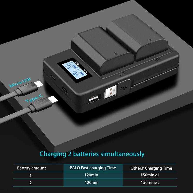 PALO NP-FZ100 NPFZ100 NP FZ100 Battery Charger for Sony NP-FZ100, BC-QZ1, Sony a9,A7R MARK 3, a7R III, a7 III,A6600