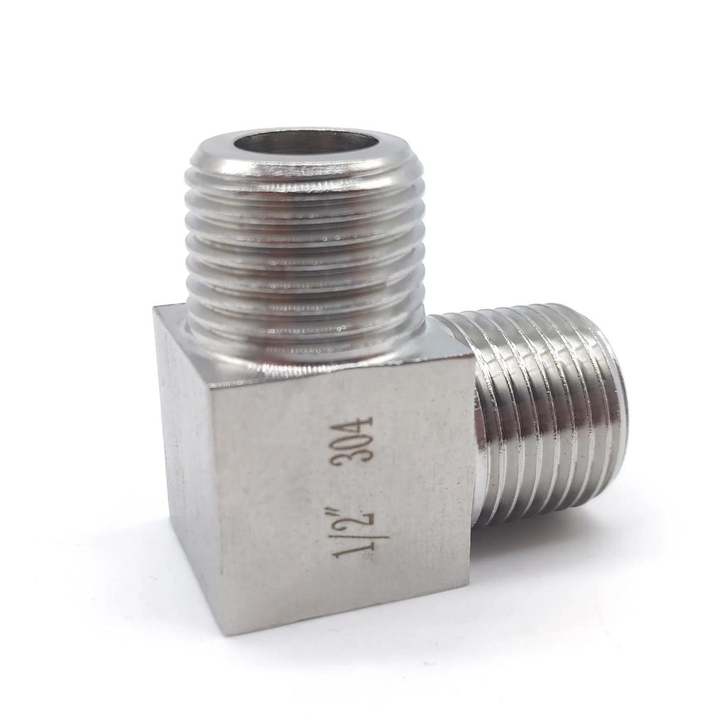 Высокое давление 1/8" 1/4" 3/8" 1/2" 3/4" 1" BSP NPT Внутренняя Наружная Угольник Угол 90 Градусов Соединитель 304 Нержавеющая Сталь Трубный Фитинг Вода Газ